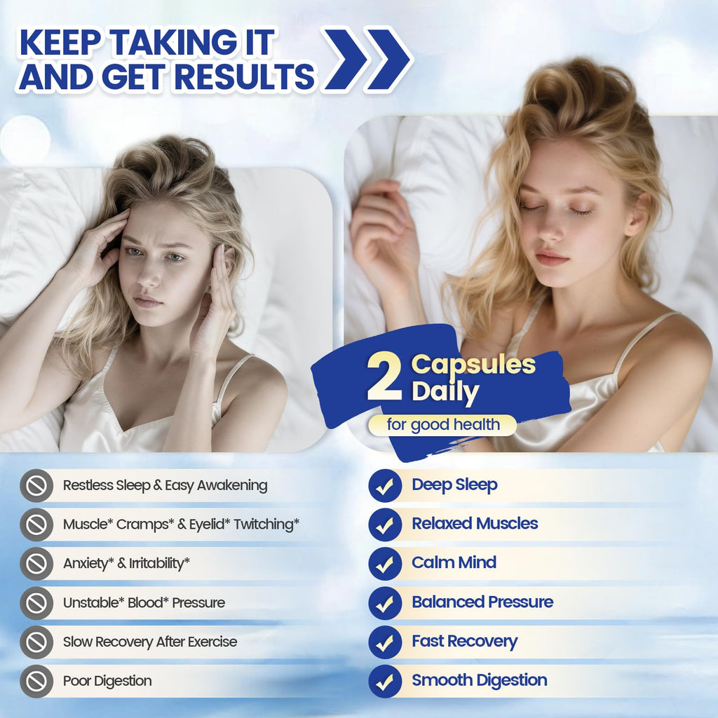 1000mg Magnesium Complex Capsules, 8 Elemental with Magnesium Glycinate, Citrate, Malate, Taurate, Oxide, Carbonate, Aspartate, Orotate for Bones, Muscle, Recovery, Energy, Vegan Non-GMO, 2 Bottle