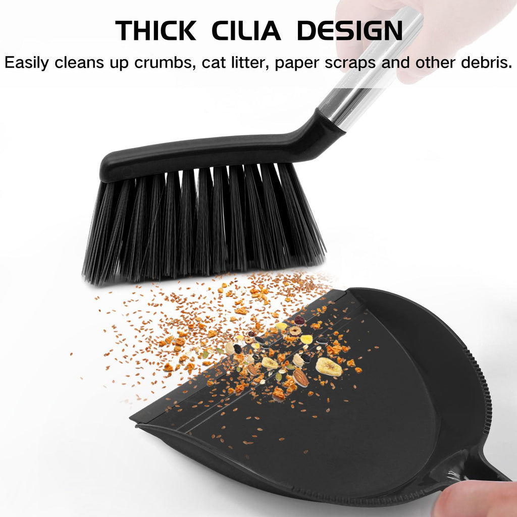 NACENA Mini Broom and Dustpan Set, Small Dust Pan and Brush Set, Green