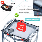 BAGSFY Walker Tray with Cup Holder – Hard Top Walker Accessory for Seniors – Folding Walker Table for Meals, Reading, Drinks – Non-Slip, Easy Install, Universal Fit