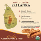 Ceylon Cinnamon Shop CinnaGold™ Organic Ceylon Cinnamon (100% Certified) Supplement, High-Potency Liquid Extract, 4 oz. – Super Antioxidant