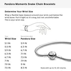 PANDORA Moments Snake Chain Bracelet - Hand-Finished Charm Bracelet - Jewelry for Her with Gift Box - Compatible Moments Charms - Sterling Silver - 7.5"