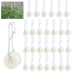 Pemaly 40 Pack Tomato Roller Hooks with 49.2FT String, Greenhouse Trellising Kit for Tomato,Plant, Greenhouse,Flower Vine Twine Crop Trellis Kit Plant Roller Trellis Hook