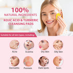 Turmeric Kojic Acid Cleansing Pads, Kojic Acid And Turmeric Cleansing Pads Helps Balance Skin Oil And Water, Remove Excess Keratin From The Body'S Skin, 40PCS