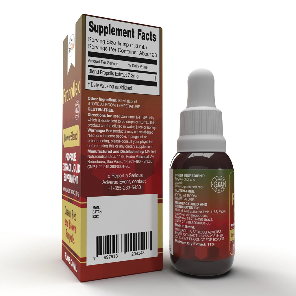 Beelife Red Bee Propolis Extract,100% Pure Extract Bee Propolis Tincture, High Artepillin-C Levels - Natural Immune Support- from Brazil, Certified ISO 22000, Kosher (30ml/ 1Fl.Oz)