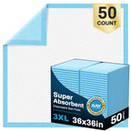 AAY Disposable Bed Pads 36" x 36" (50 Count), Extra Large Disposable Chucks Underpads for Incontinence, Super Absorbency 3XL Premium Leakproof Protective Pee Pads for Adult, Kids, Pet, Puppy Training