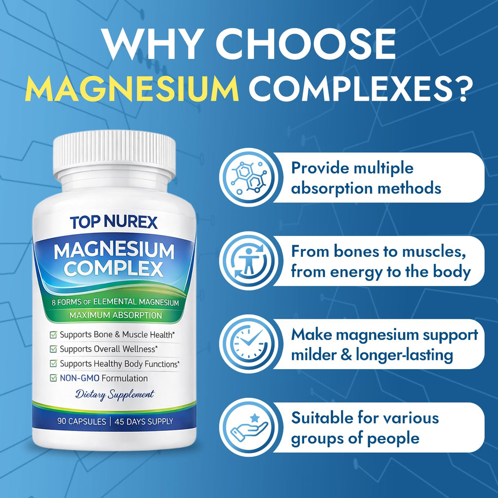 Top Nurex Magnesium Complex 1000 mg, 90 Capsules