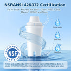 6 Pack Replacement for Brita® Water Filter Pitchers and Dispensers, BPA-Free & NSF Certified, Classic OB03, Mavea® 107007 35557, Metro, Everyday, UltraMax, 1 Year Filter Supply