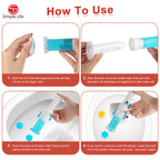 Simple Life Toilet Gel Stamp – Fresh Flower Scent, Anti-Limescale Toilet Cleaner Gel, Deodorizing & Long-Lasting Freshness, 64 Stamps, Blue & Yellow