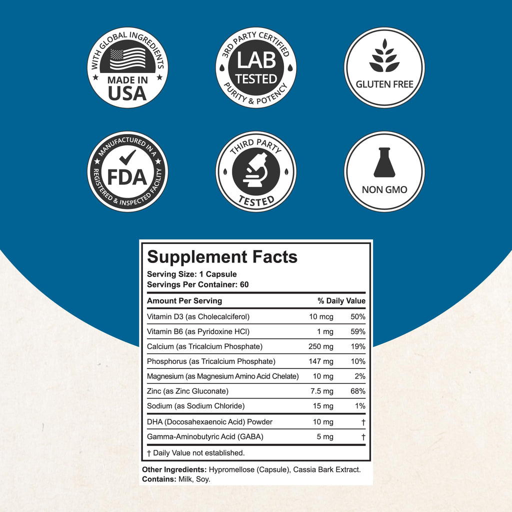NuBest Grow Power - Calcium Supplement - Magnesium Supplement with Vitamin D3, B6, Zinc, Phosphorus and Multivitamin for Strong Bones, Overall Health for Age 10+ | Pack 3