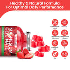 Magnesium Glycinate Gummies 1000mg, High Absorption Sugar Free Magnesium Potassium Supplement for Relaxation, Stress Relief, and Sleep Support for Adults & Kids - 180 Strawberry Gummies