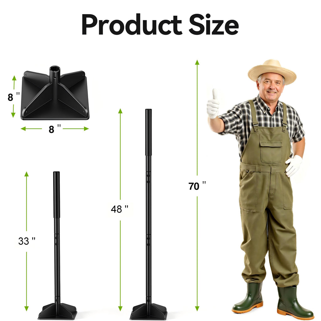 48" Handle Steel Tamper,8×8" Tamper Tool Landscaping