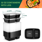 Glotoch Express Meal Prep Containers Reusable 34 OZ 20 PC Disposable Food Container with Lids Storage Plastic Togo Containers Take Away Lunch Container BPA Free, Freezer Safe, Microwave 1 Compartment