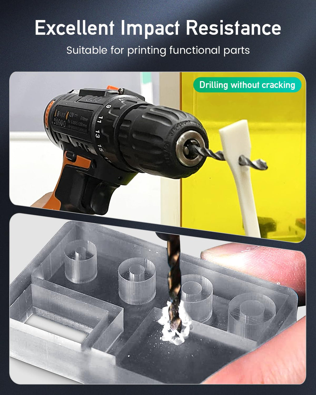 SUNLU ABS-Like 3D Printer Resin, 405nm UV Curing Photopolymer Rapid 3D Resin for 2K 4K 6K 8K LCD/DLP/SLA 3D Printers, Non-Brittle & High Precision & Low Shrinkage, Clear Green 1KG