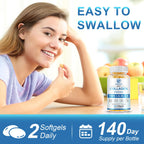 SIGNILIFE Multi Collagen Peptides for Women & Men, Hydrolyzed Collagen Peptides-Type I, II, III, V, X - with Hyaluronic Acid,Vitamin C,Biotin,Supports Skin Hair Nail, Non-GMO, 280 Softgels