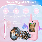 Video Walkie Talkies for Kids, 2 Pack Rechargeable Walkie Talkies with Screen, Indoor Outdoor Toy for 3 4 5 6 7 8 9 10 Year Old Girl, Christmas Birthday Gifts for Girls Age 3-12 (Pink)