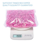HKS 500 PCS Heat Shrink Butt Connector Red 22-16 AWG - Electrical Connectors - Tinned Red Copper 0.7mm - Automotive Marine Stereo Boat Crimp - Waterproof and Insulated