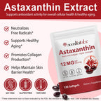 ITSDAWN Astaxanthin 12mg, 120 Softgels Antioxidant Supplement for Eye, Skin, Immune Support, Natural Microalgae Source, 4 Month Supply