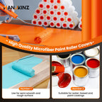 HANJKINZ 60 Pack Microfiber Paint Roller 4 Inch, Small Paint Roller Covers, 3/8 Inch Nap, Mini Paint Rollers for House Painting with Paint Roller Frame, Wall Painting Tool