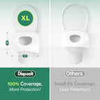 XL 10 Pcs disposable flushable toilet seat covers 100% Biodegradable for Travel Public Toilets for Adults and Toddlers & Kids | Compact Universal Toilet seat Cover | DISPOZIT