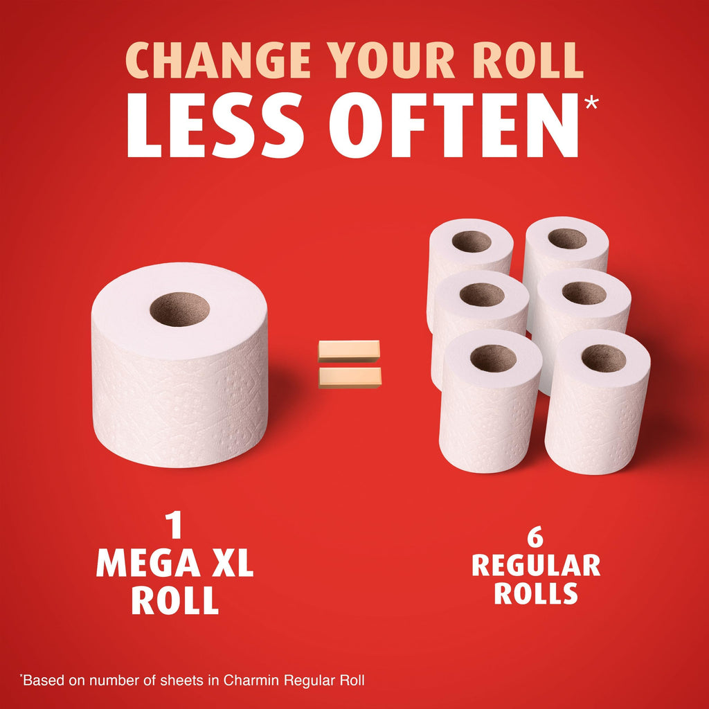 Charmin Ultra Strong Toilet Paper, 6 Mega = 24 Regular Rolls, 2-Ply, White