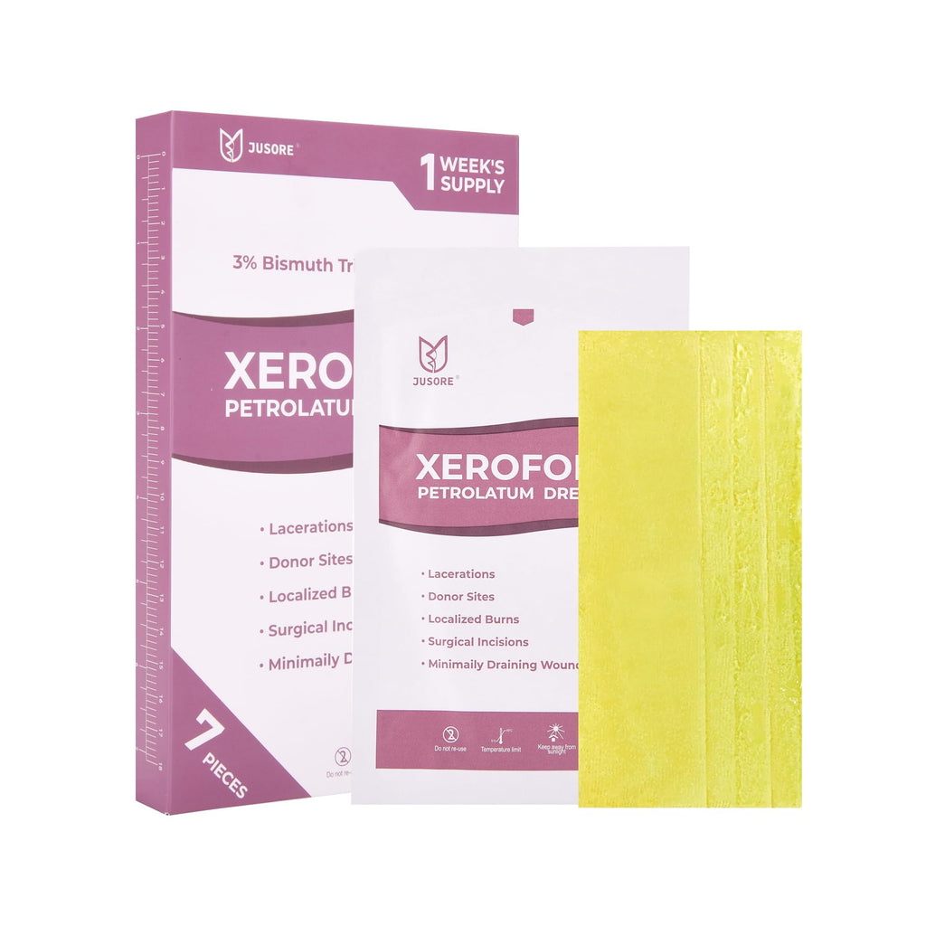 JUSORE Xeroform Petrolatum Dressing - FSA-HSA, 5"x9" Medical Non Stick