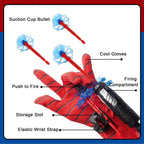 3 Sets Spider Web Shooters Halloween Party Favors Decorations for Kids Wrist Launcher Toys with Hero Gloves Auto Resetting Boards Spider Cape and Mask Cosplay Costume for Kids Birthday Party