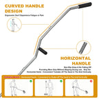 Sea Flea Rake for Beach - Premium 304 Stainless Steel Sand Sifter w 48'' Ergonomic Curved Long Handle, Beach Sifter w Large Basket w Curved Teeth, Sand Crab Catcher for Shark Teeth, Shells