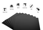KAITELA ABS Plastic Sheet 8" x 12" x 1/4" Thick (6mm) Black Rigid Moldable Thermoplastic Board for Crafts, DIY Projects, Home Decor - Textured & Smooth Surface, Pack of 2