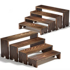 2 Set Wooden Tiered Risers Display Stands for Vendor Events,Stackable Wood Cupcake Display Stand,Farmhouse Decor Wood Dessert Table Display Set,Vendor Booth Display Items,Food Display Risers for Party