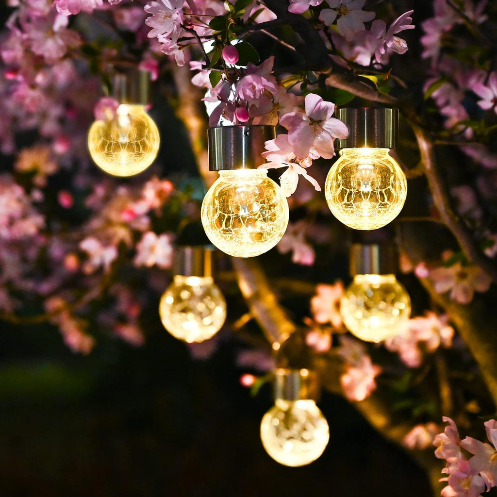 SOLPEX 12 Pack Hanging Solar Lights Outdoor,Solar Outdoor Lights Decorative, Solar Powered Waterproof Light, Hanging Globe Light for Garden, Yard, Patio, Lawn, Flower Bed(Warm White)