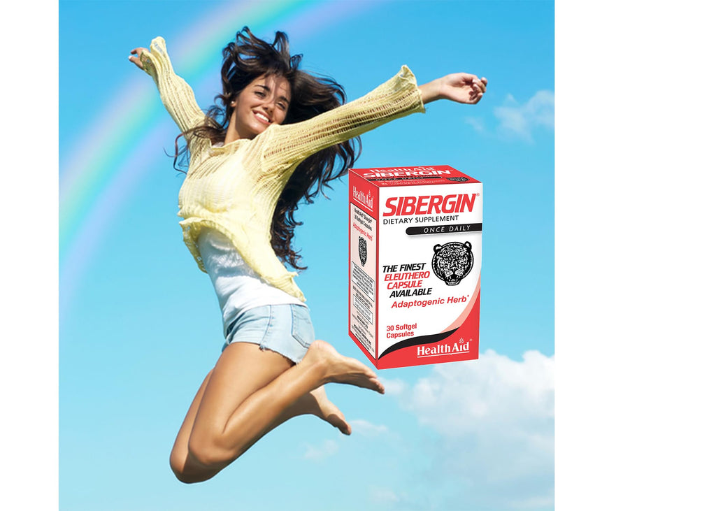 HealthAid Sibergin Siberian Eleuthero (Eleutherococcus senticosus) – Adaptogenic Herbal Support – Helps Support Energy, Stamina & Stress Response – Once Daily – 30 Softgel Capsules