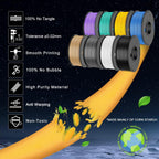 SUNLU 3D Printer Filament, Neatly Wound 250G Spool PLA Filament Bundle, 1.75mm PLA Filament Muticolor, High Compatiblity, 8 Rolls, Black+White+Grey+Burlywood+Purple+Bluegrey+GrassGreen+PureYellow