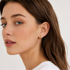 CHIC & ARTSY Star Earrings 925 Sterling Silver Stud Earrings Small 18K Gold Plated Silver Star Stud Earrings for Women 6mm