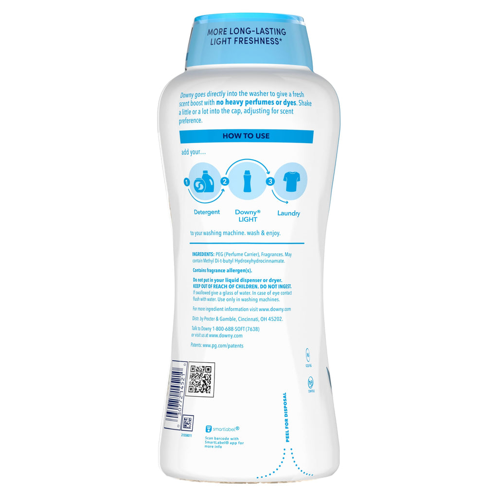 Downy Light Laundry Scent Booster Beads, Ocean Mist Scent, 30.1 oz, in-Wash Fabric Beads Designed to Be Gentle with a Light Boost of Scent, No Heavy Perfumes