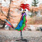 Natelf Outdoor Wacky Metal Rooster Yard Statue Decoration
