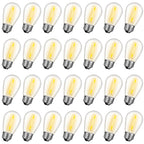 GvvooHome 28 Pack S14 Bulbs for Outdoor String Lights, Shatterproof LED Replacement Bulbs for Patio String Lights Outdoor Waterproof, E26 Base, Soft White 2200K, Dimmable