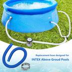 1.25" x 41in Pool Hoses Set for Above Ground Pools – Pool Pump Replacement Hose with Clamps, Compatible with Intex, Coleman, Summer Waves Pool Pumps & Filters (2 PACK White)