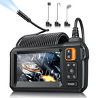 Endoscope Camera with Light, Inspection Borescope Camera with 4.3" IPS Screen, 1920P HD with 8 LED Lights, 32.8FT Semi-Rigid Cord Bore Scope, IP67 Waterproof Endoscope for Sewer, Tools(Orange)