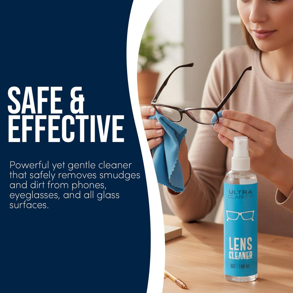 Powered by Nano Magic Eyeglass Lens Cleaning Spray 6 oz (3 Pack) | Professional Grade Formula, Silicone-Free | for Glasses, Phone, Electronic Screens, Optic Surfaces, Coated Surfaces - Made in USA
