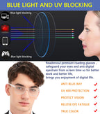 Blue Light Blocking Reading Glasses for Men,4 Pack Stylish Computer 1.5 Readers with Spring Hinges,Anti Glare/Eye Strain Filter UV Ray Magnigying Reader Eyeglasses,+1.50 Magnification Strength
