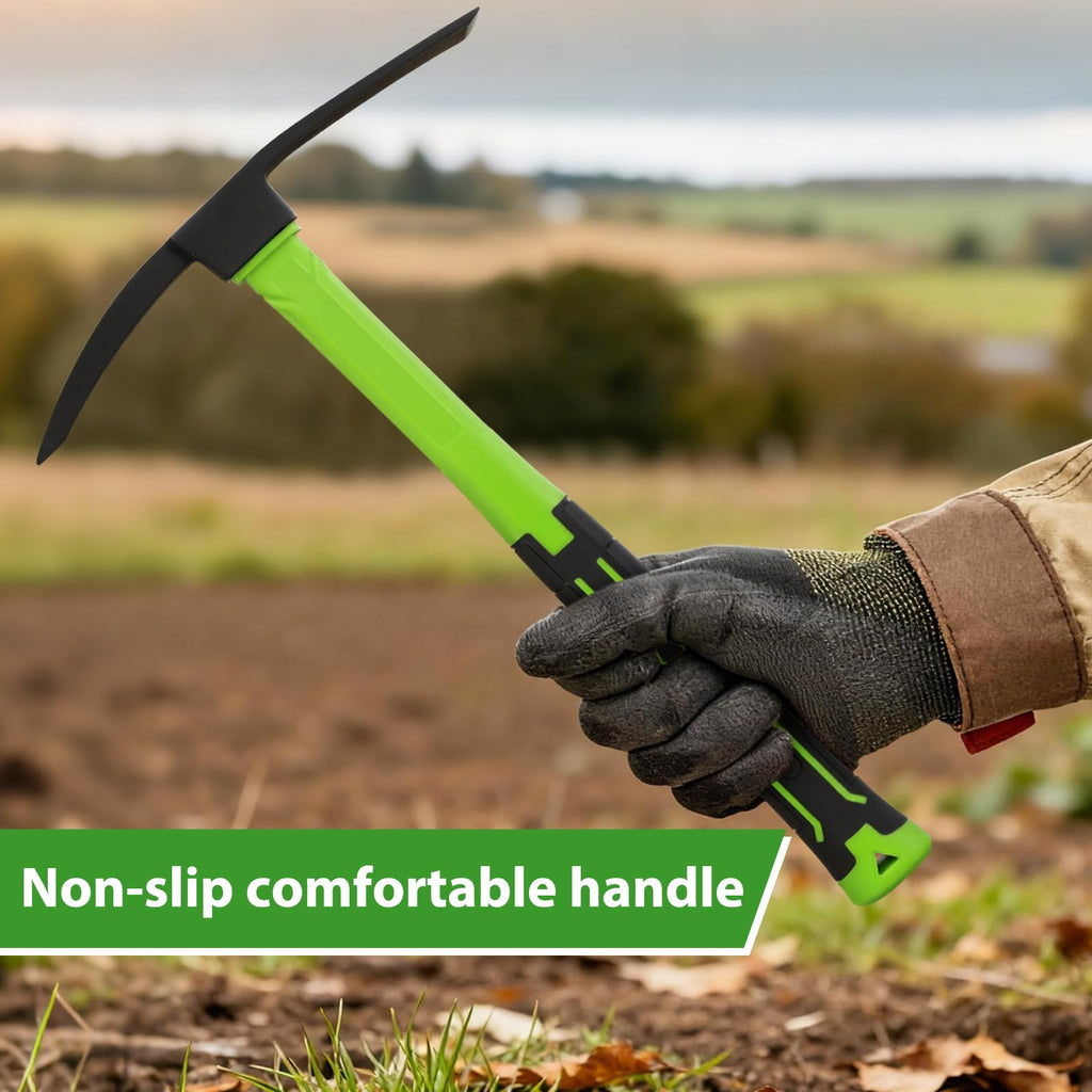 NAUKII 15inch Gardening Pick Durable and Comfortable Handle Garden Tool for Flower Work