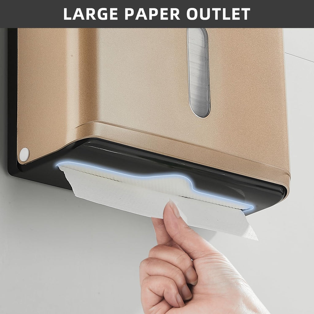 Modundry Multifold Z-Fold Paper Towel Dispensers Wall Mount, No Drill, Gold