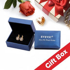 EVEVIC Austrian Crystal Flower Leverback Earrings for Women
