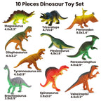 Zippytots Dinosaur Toys for Kids 3-5, 10 PCS Realistic Plastic Dinosaur Figure Toy Set Including T-Rex, Stegosaurus, Spinosaurus, Ideal Gift for Toddlers Boys Girls, Dino Boy Toy