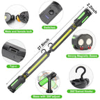 SYLSTAR Work Light for Mechanic, 2400LM LED, 4400mAh Rechargeable, Magnetic, Underhood Work Light with Hooks for Car Repairing/Inspection/Garage/Workshop/Emergency