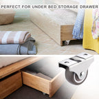 8Pcs 1-1/4 Inch Mini Rigid Caster Wheels, Small Low Profile Rubber Rolling Wheels with Steel Top Plate, Little Casters Wheels for Furniture, Under Bed Storage Drawers, Non Swivel