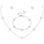 ORAZIO Dainty Silver Plated Jewelry Set for Women Gift Wedding Bride Prom