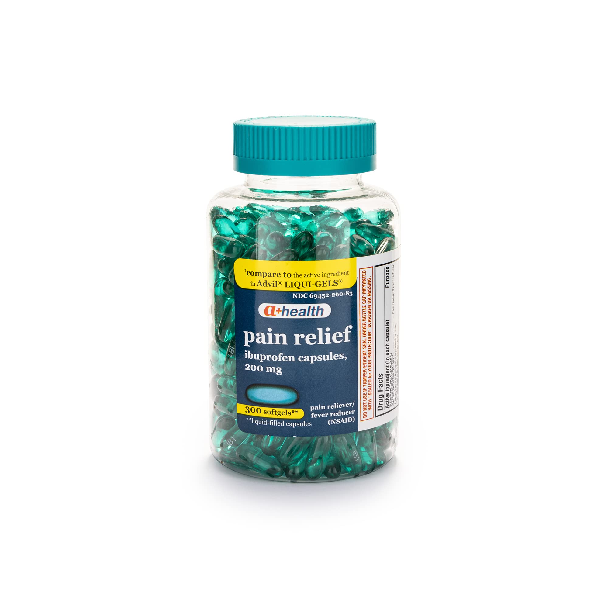 A+Health Ibuprofen 200 Mg Softgels, Pain Reliever/Fever Reducer (NSAID), 300 Count