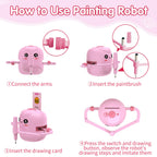 Drawing Robot for Kids, Voice Interactive Educational Drawing Robot, Montessori Painting Learning Toys with 150 Cards, Christmas Birthday Party Gift for 3 4 5 6 7 8 Years Old Girls Boys