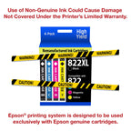 EPSON 822 DURABrite Ultra Ink High Capacity Black & Standard Color Cartridge Combo Pack (T822XL-BCS) Works with WorkForce Pro WF-3820,3823, 4820, 4830, 4833, 4834